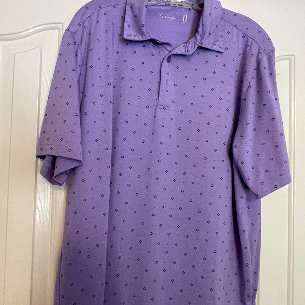 Purple Patterned Polo Golf Shirt